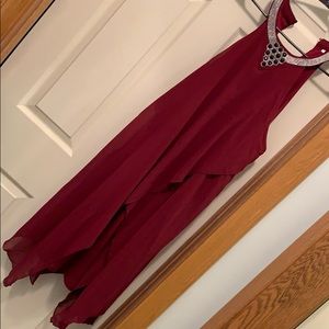 Burgundy embellished dress